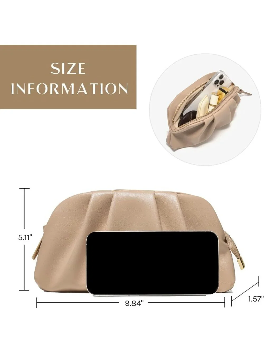 👜 Women's Beige Faux Leather Evening Formal Crossbody Bag Stylish Clutch Purses